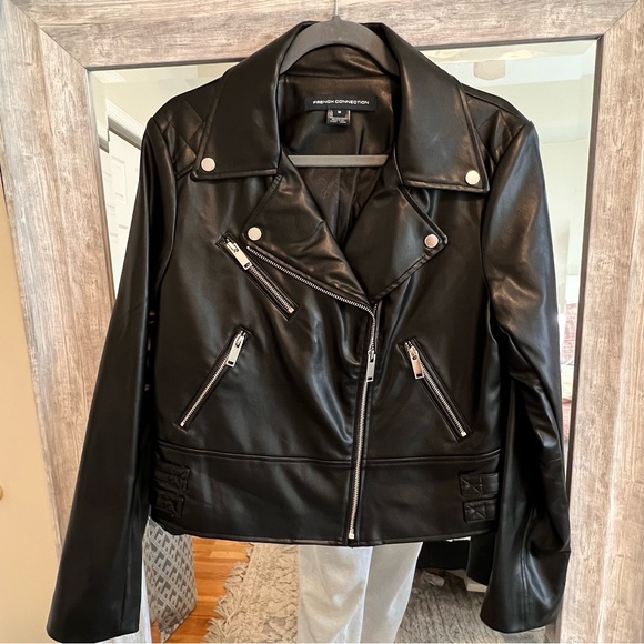 French Connection Leather Jacket - Picture 2 of 8